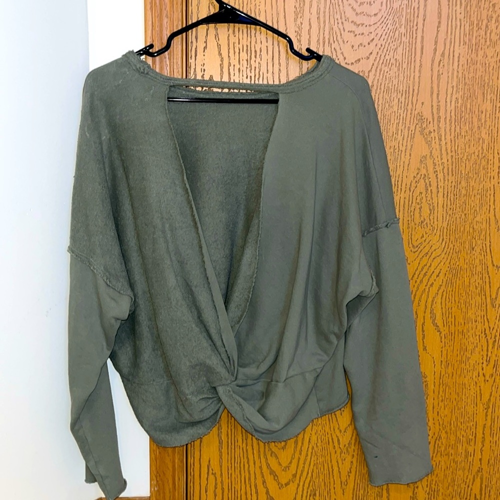 AERIE Open Back Crossover Sweater